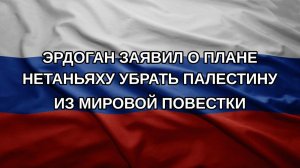 Эрдоган заявил о плане Нетаньяху убрать Палестину из мировой повестки