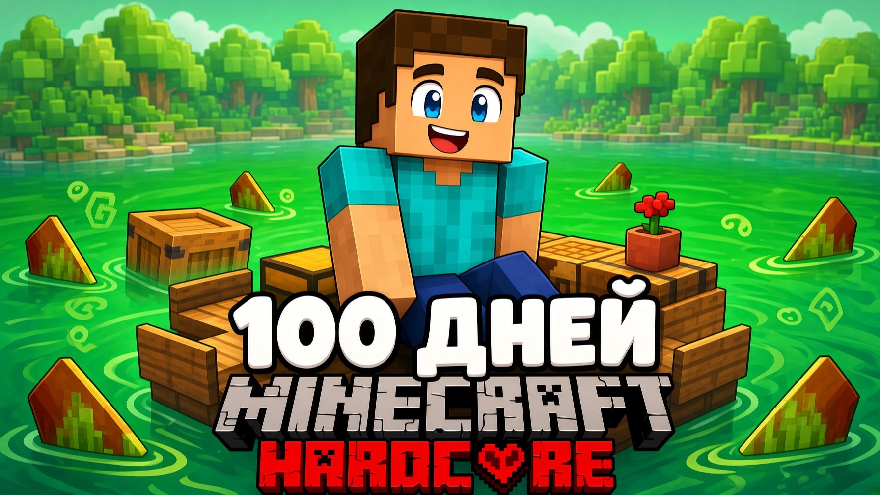 🌊 Я ПРОЖИЛ 100 ДНЕЙ НА ОДНОМ ПЛОТУ В ЗАРАЖЁННОМ ОКЕАНЕ В МАЙНКРАФТЕ!