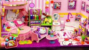 Миниатюрный кукольный домик Hello Kitty своими руками ~ Спальня и ванная комната