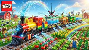 Я построил гигантский поезд из LEGO, который поливает целую ферму 🚂🌱