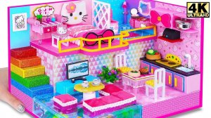 Как сделать домик Hello Kitty с радужной лестницей из картона своими руками ❤️ Миниатюрный дом