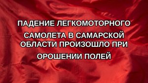 Падение легкомоторного самолета в Самарской области произошло при орошении полей