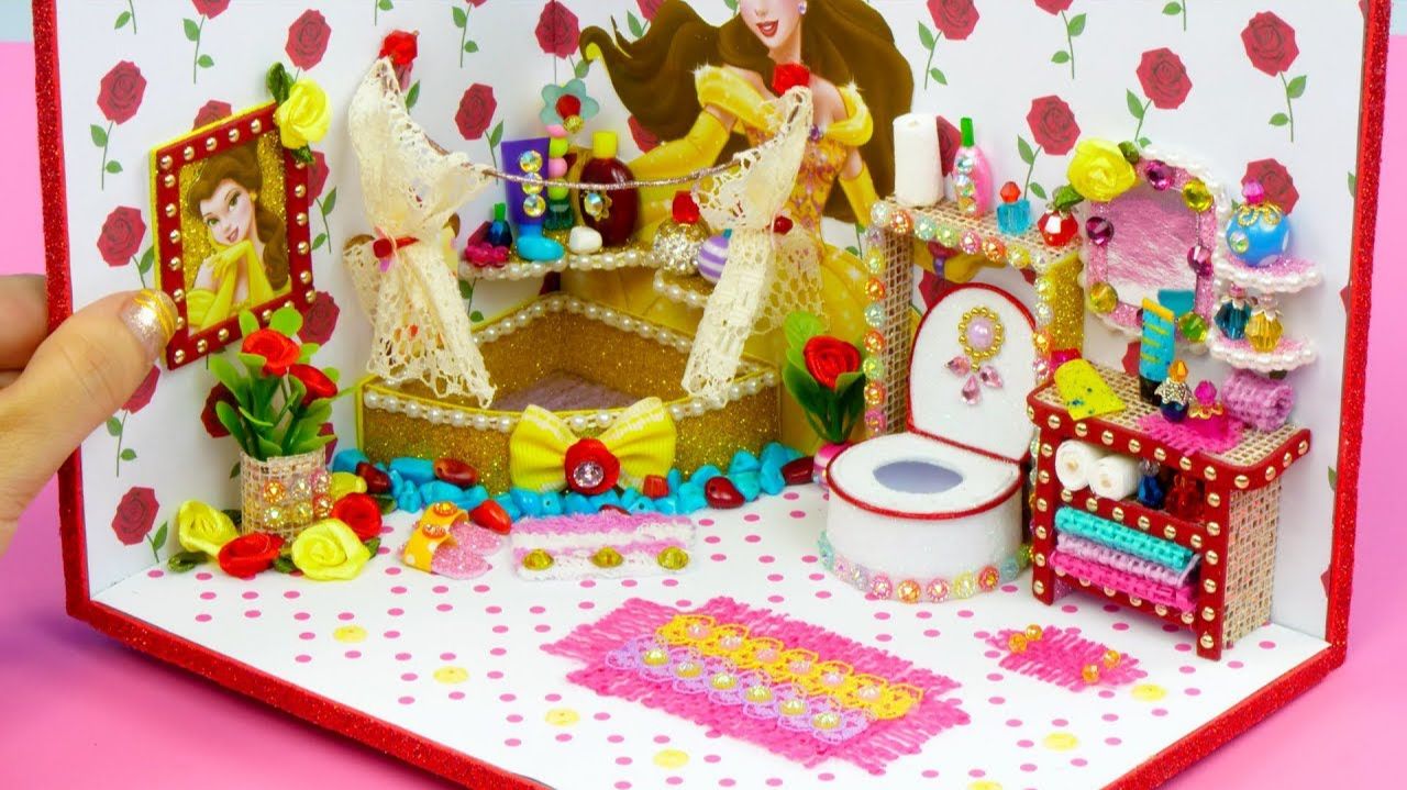 Комната миниатюрного кукольного домика своими руками — Декор ванной комнаты Belle