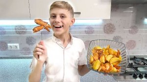 КАРТОФЕЛЬ ФРИ и хрустящие куриные НАГГЕТСЫ по домашнему