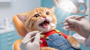 😱🐱 СЛИШКОМ МНОГО КОНФЕТ#!Болящая зубная боль у рыжего котенка превратилась в жизненный урок 🦷💔