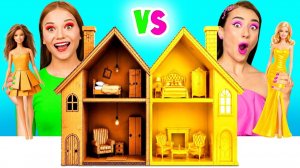 Строим Удивительный Кукольный Домик Дорогой vs Дешевый Челлендж # Весёлые Идеи Для Декора