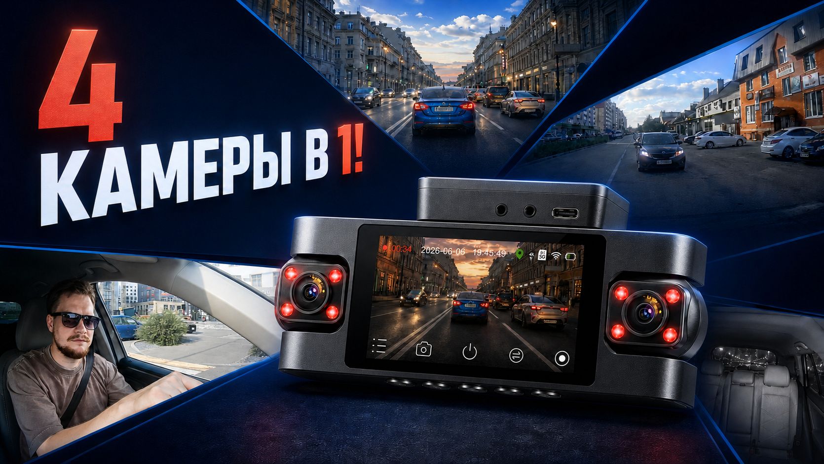 4К разрешение, 4 камеры и полная защита! Обзор и тест TrendVision Proof 360 GPS Ultra