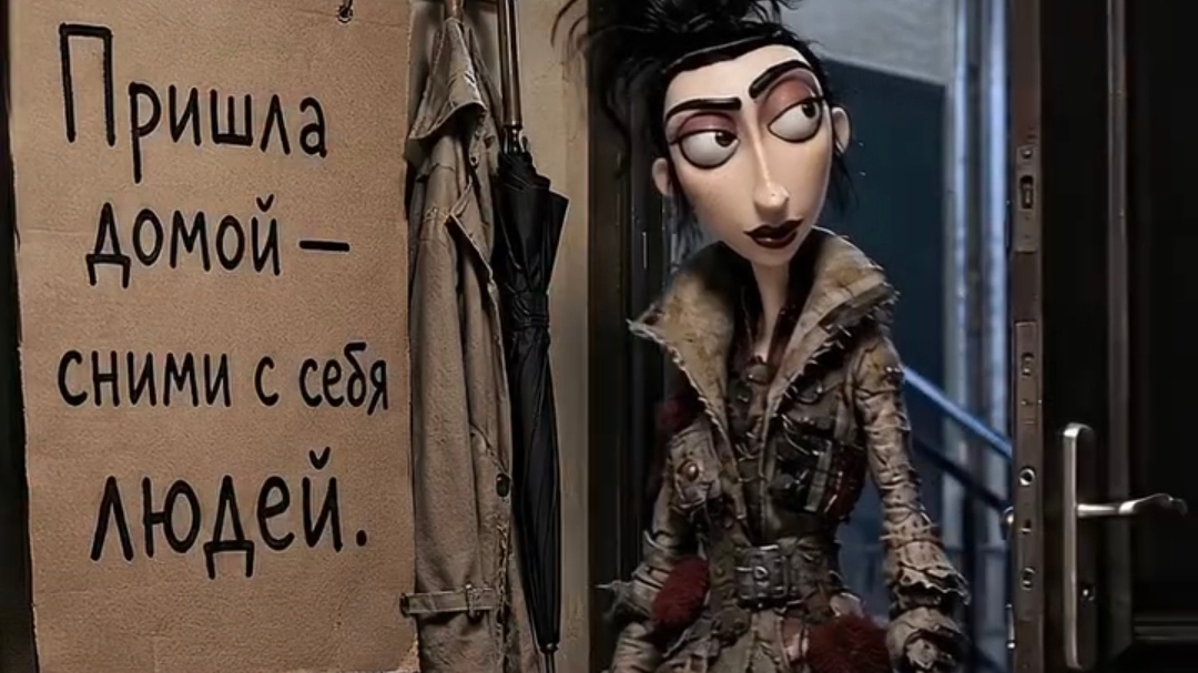 Пришла домой -снимм с людей с себя