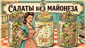 🥗 ТРИ САЛАТА БЕЗ МАЙОНЕЗА — простые рецепты на любой сезон!