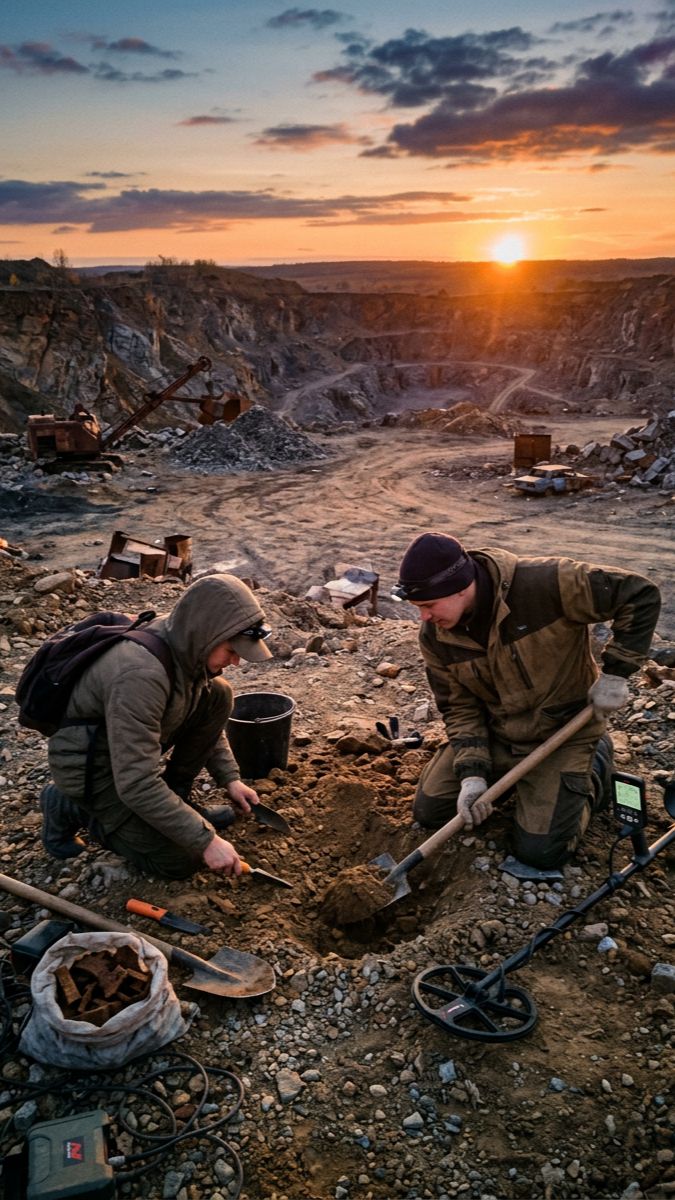 металлокоп  на карьере с другом