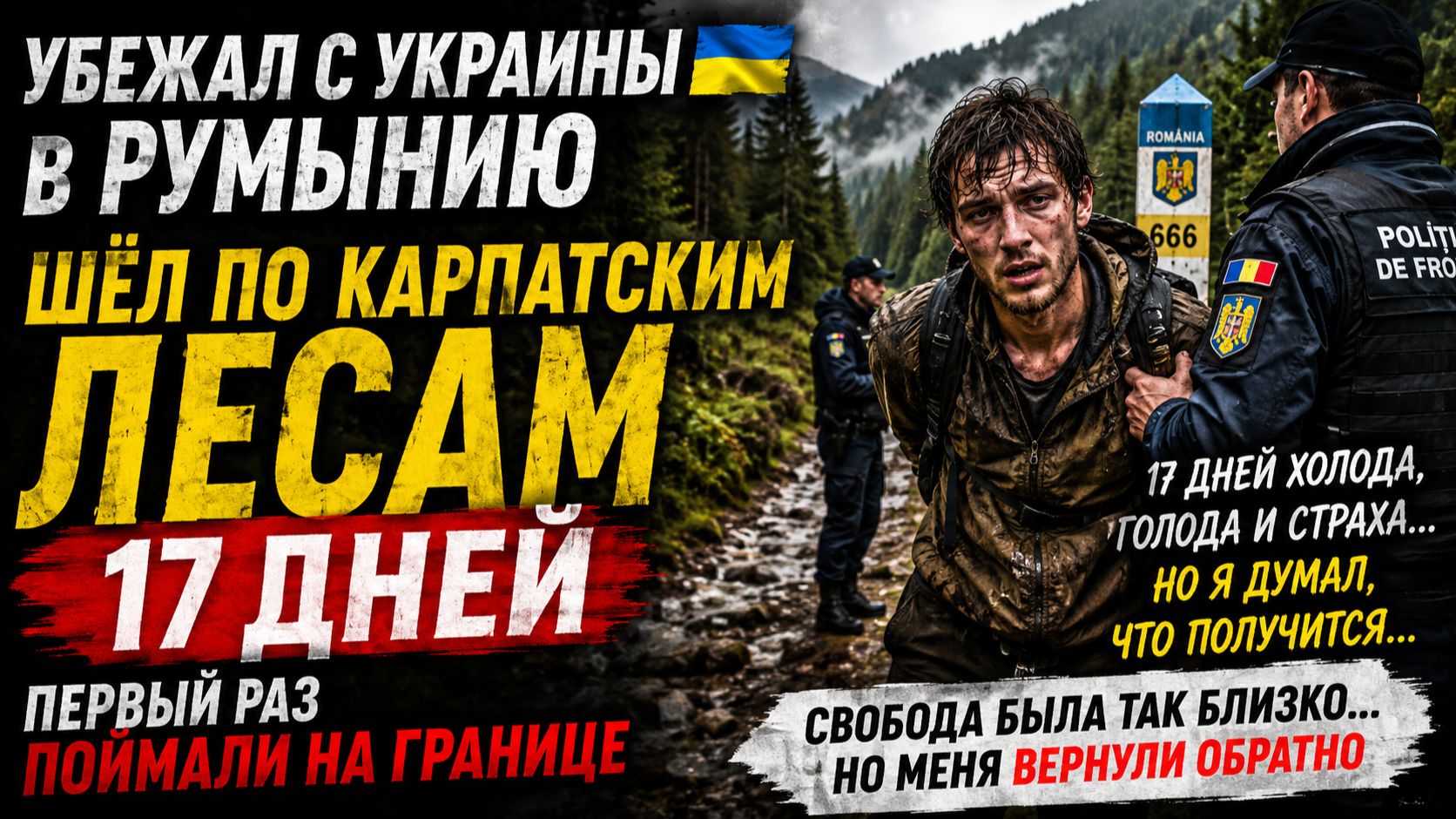 17 ДНЕЙ В ЛЕСУ, но вышел. С Украины в Румынию, румын украл 400 евро. Поймали в первый раз.