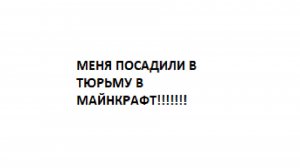 Меня посадили в тюрьму в майнкрафт!