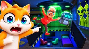 КОТ И БАБУШКА СТРОЯТ БУНКЕР ОТ ИНОПЛАНЕТЯН! (Я КОТ VR)