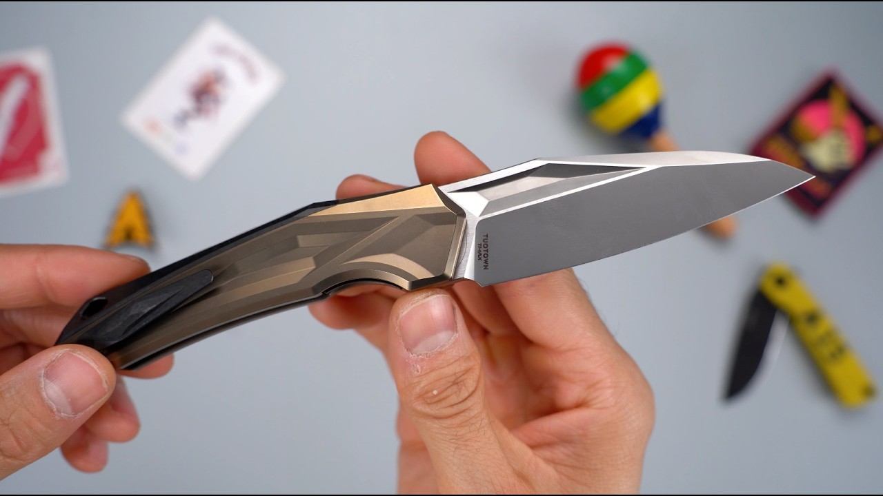 Нож TuoTown Nexus Linearion сталь Tmax рукоять Bronze Titanium