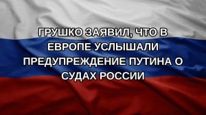 Грушко заявил, что в Европе услышали предупреждение Путина о судах России