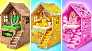 Домики Одного Цвета Бедная vs Богатая vs Ультра Богатая _ Простые Трюки для Декора