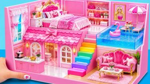 💖🏡Как построить розовый мини-домик с гигантской радужной горкой и уютной двухъярусной кроватью