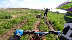 в 8 лет на детском питбайке 26й-27й выезд MotoLand CRF 10 (70cc AT) открытие сезона 2025 дядя упал