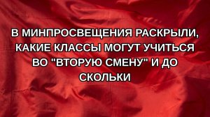В Минпросвещения раскрыли, какие классы могут учиться во «вторую смену» и до скольки