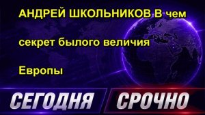 АНДРЕЙ ШКОЛЬНИКОВ В чем секрет былого величия Европы