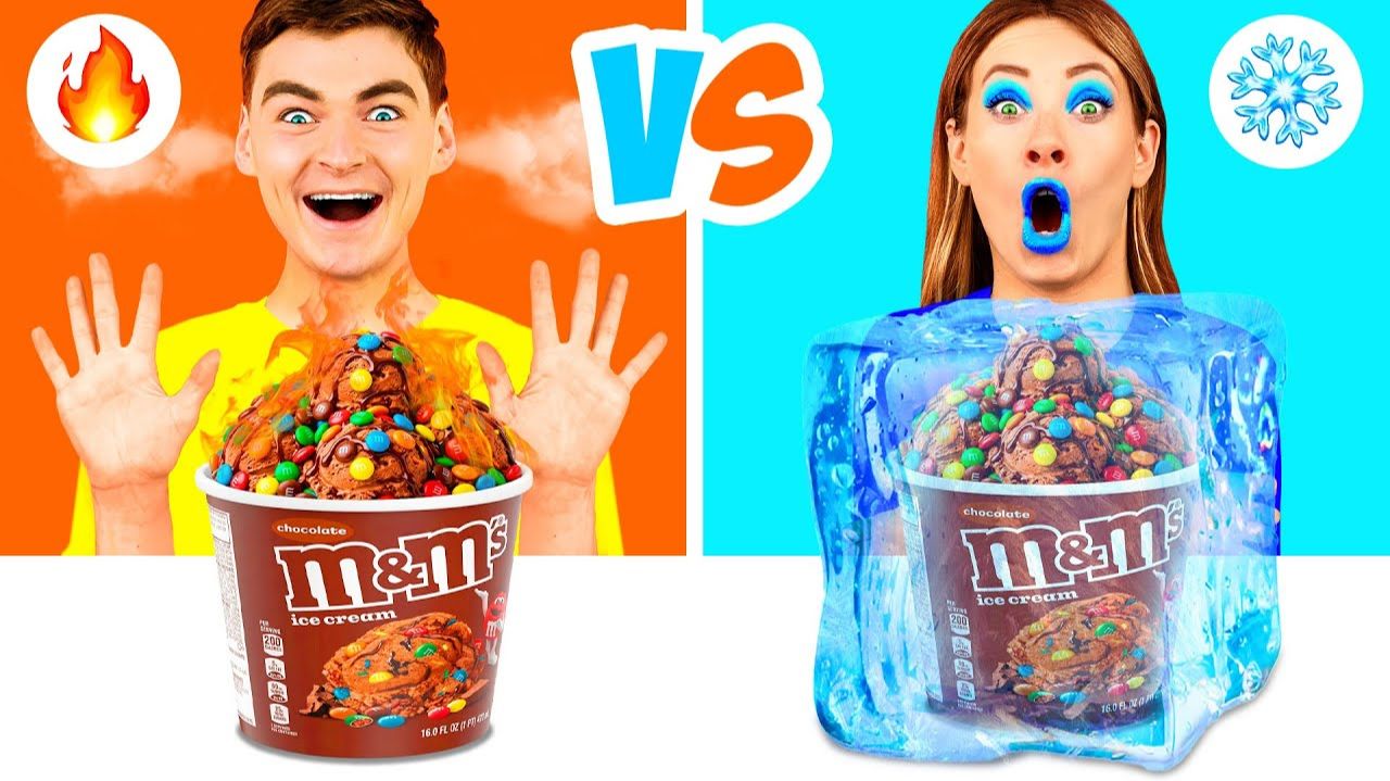 Холодная или Горячая Еда Челлендж # Крутые Творческие Лайфхаки от MeMeMe Challenge