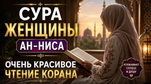 СУРА ЖЕНЩИНЫ АН-НИСА с переводом ОЧЕНЬ КРАСИВОЕ ЧТЕНИЕ КОРАНА 🤲🤲🤲