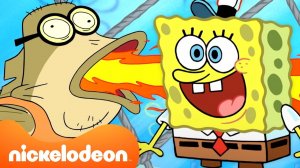 1 час самых безумных моментов Губки Боба с Пузырным Бассом  | Nickelodeon