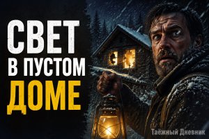 Свет в пустом посёлке среди таёжной метели