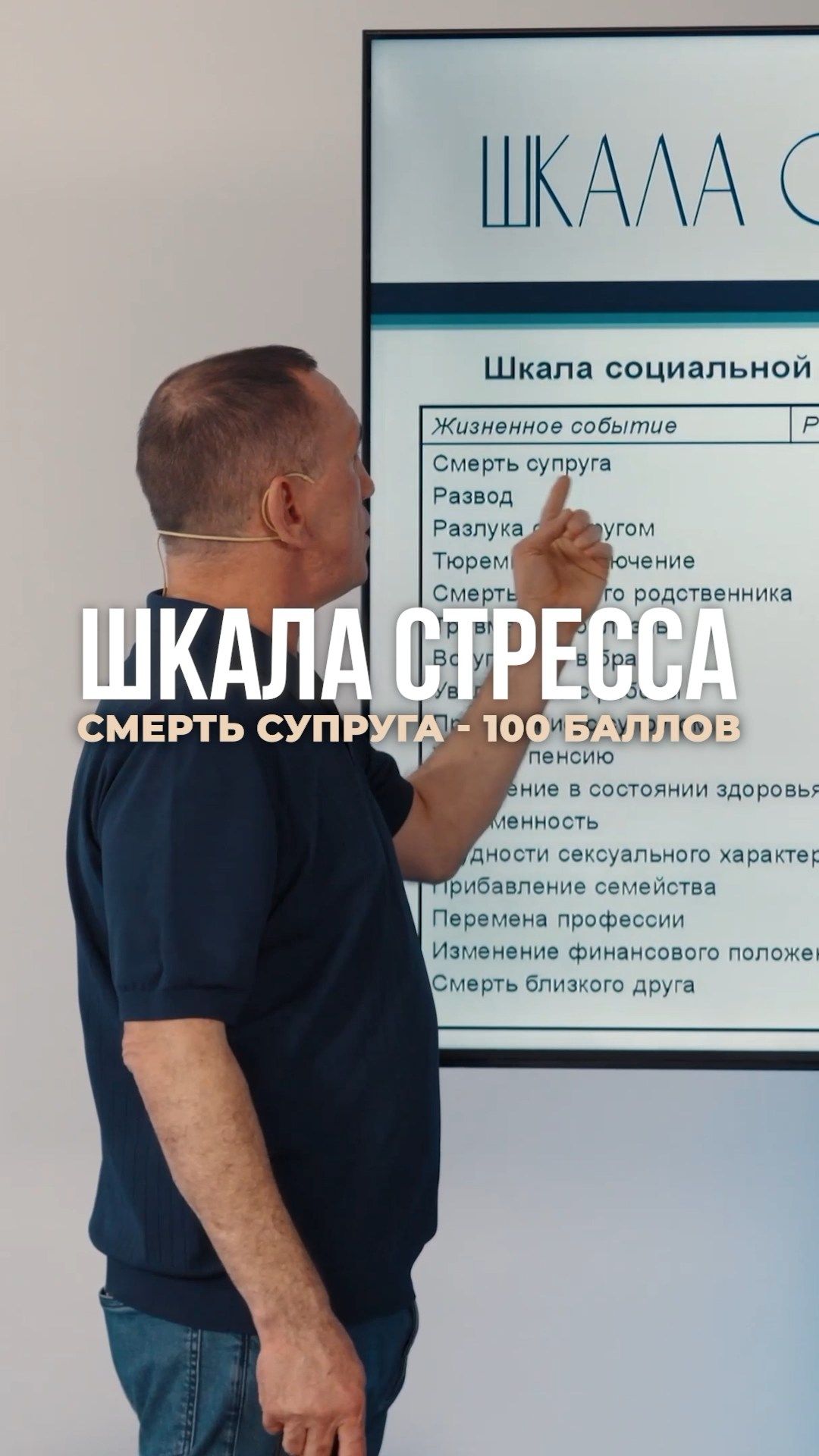Шкала стресса: смерть супруга - 100 баллов