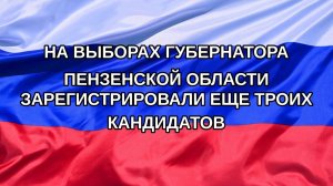 |Н. РФ| На выборах губернатора Пензенской области зарегистрировали еще троих кандидатов