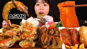 Мукбанг - морепродукты - морская подача на стол