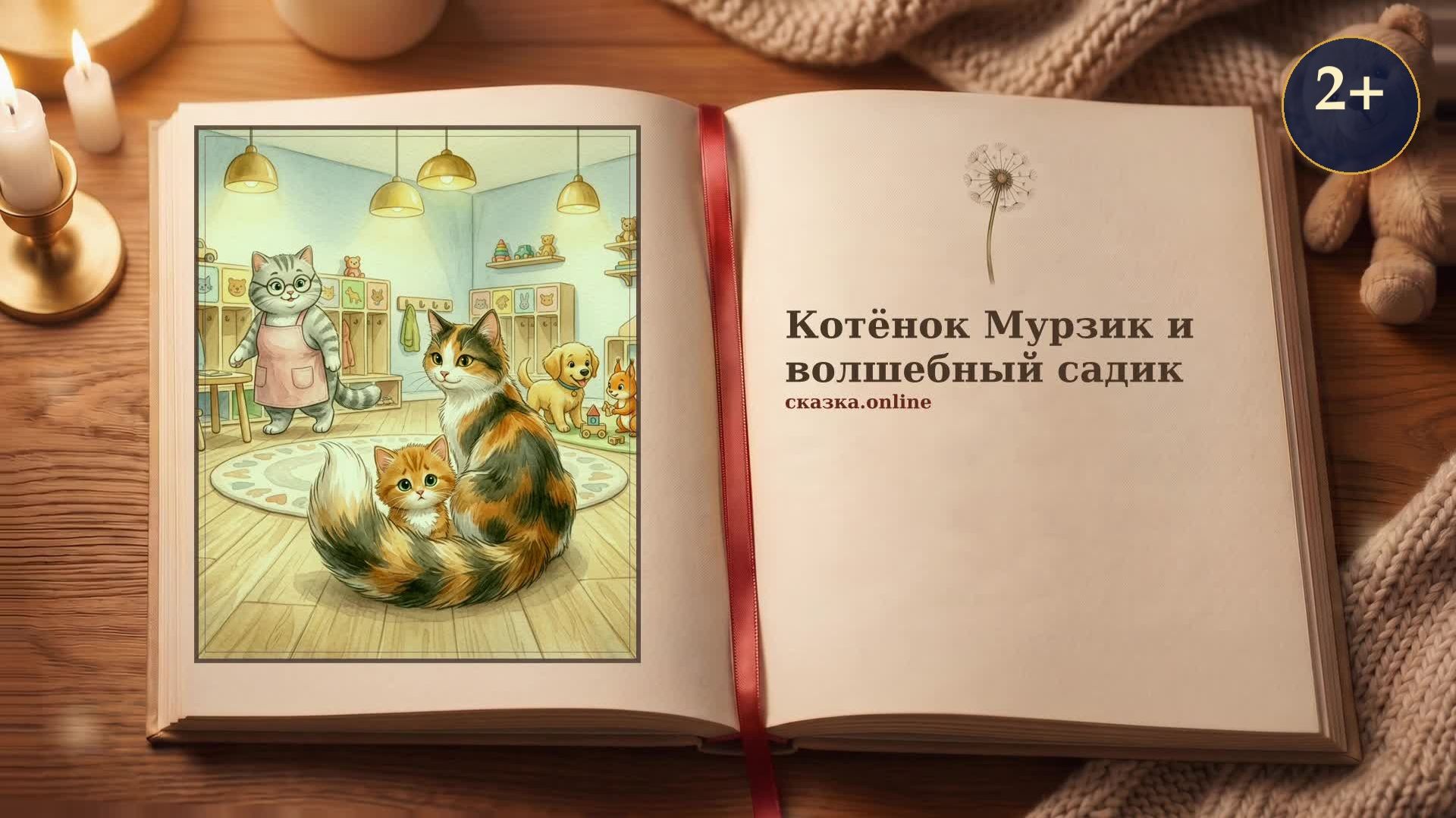 Котёнок Мурзик и волшебный садик | Сказка про первый день в садике 2–4