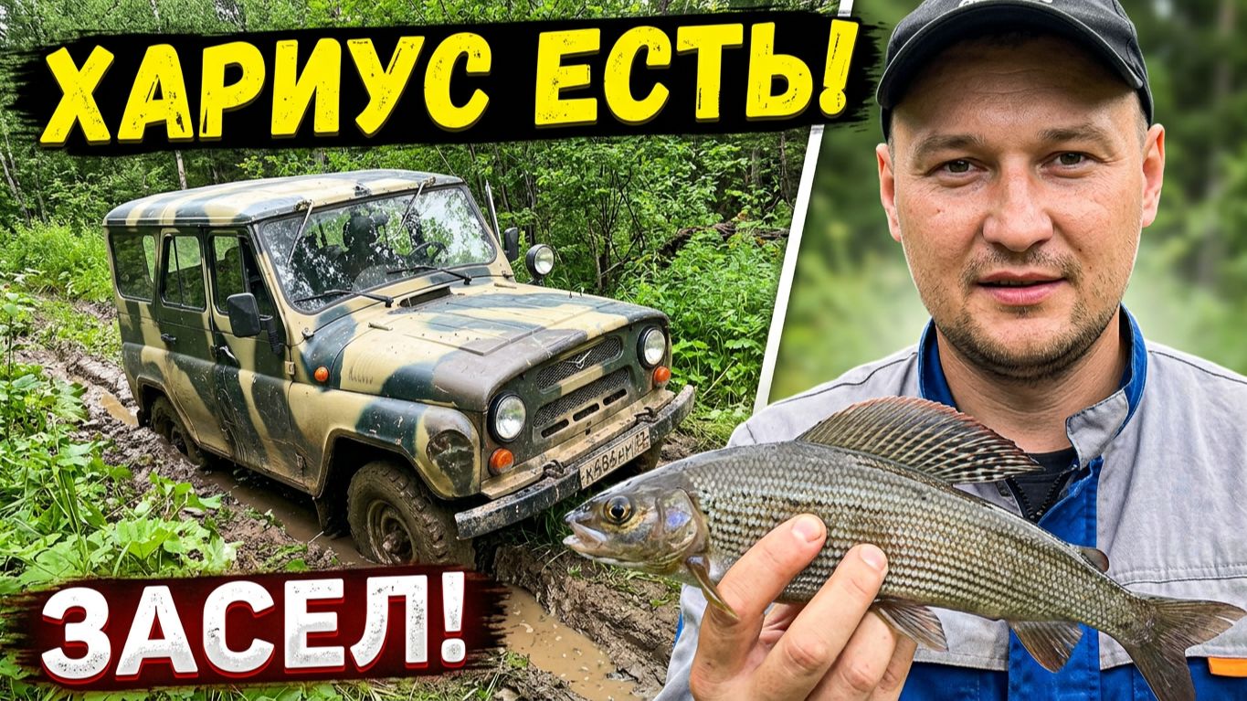 УАЗ НЕ ПРОШЁЛ! Дорога на секретное место. Хариус на поплавок и лесные дары.