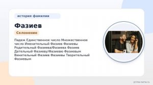 Фамилия Фазиев: происхождение, значение и склонение
