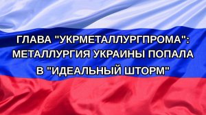 |Н. РФ| Глава «Укрметаллургпрома»: металлургия Украины попала в «идеальный шторм»