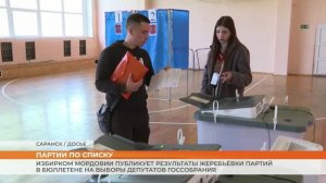 Избирком Мордовии публикует результаты жеребьёвки партий в бюллетене на выборы депутатов Госсобрания