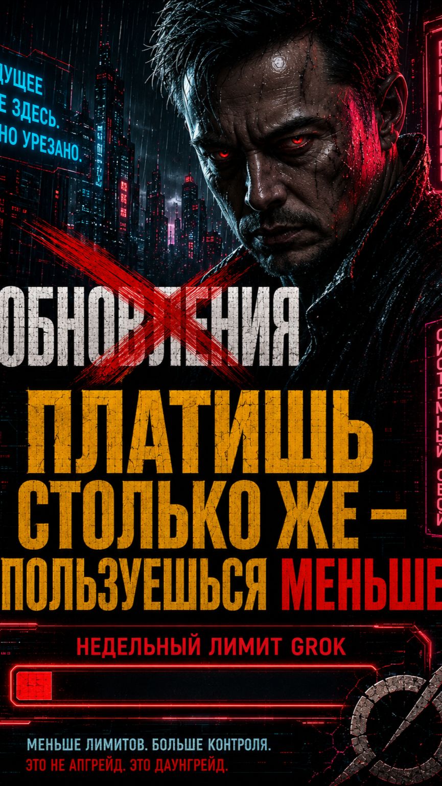 Маск обещал повысить лимиты. Смотри что сделали вместо этого #Grok #ИИ #Маск