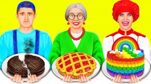 Кулинарный Челлендж_ Я против Бабушки _ Укрась Торт Челлендж