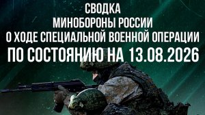 СВОДКА МИНОБОРОНЫ РФ О ХОДЕ ПРОВЕДЕНИЯ СВО ПО СОСТОЯНИЮ НА 13.08.2026