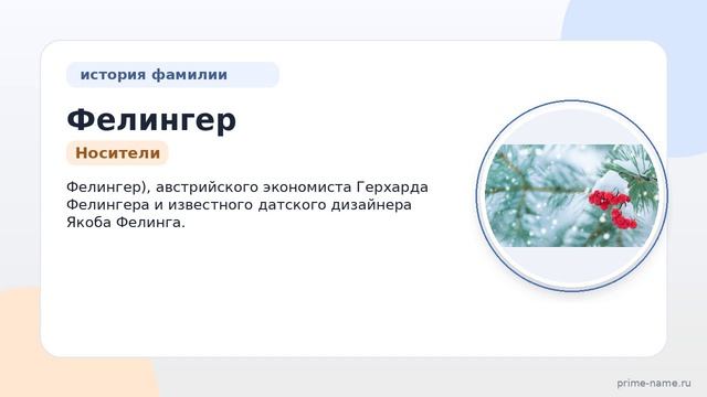 Фамилия Фелингер: происхождение, значение и склонение