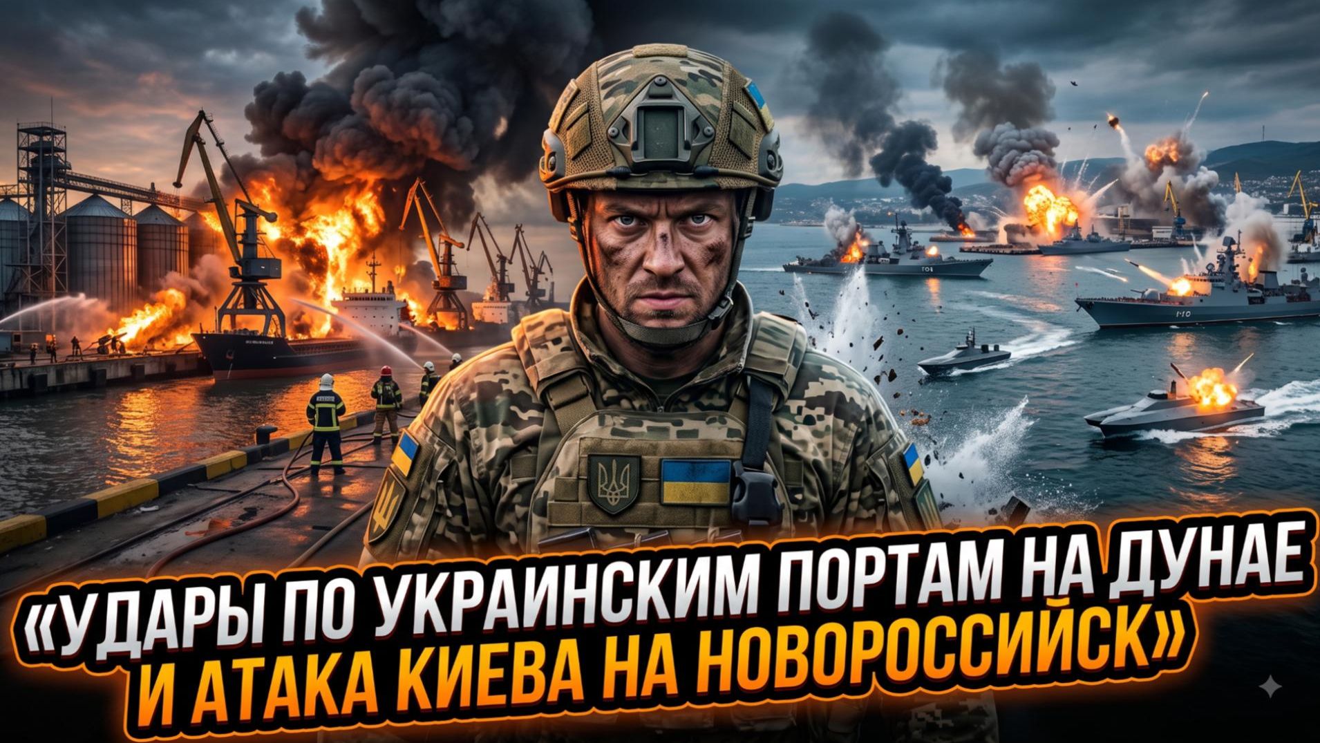 🔥Россия демонстрирует силу: удары по украинским портам на Дунае и атака Киева на Новороссийск