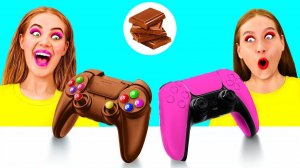 Челлендж. Шоколадная Еда vs Настоящая еда # Потрясающие Кухонные Хитрости от Fun Fun Challenge