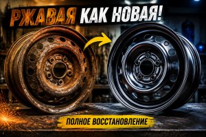 Сильно проржавевший стальной диск — идеальное восстановление