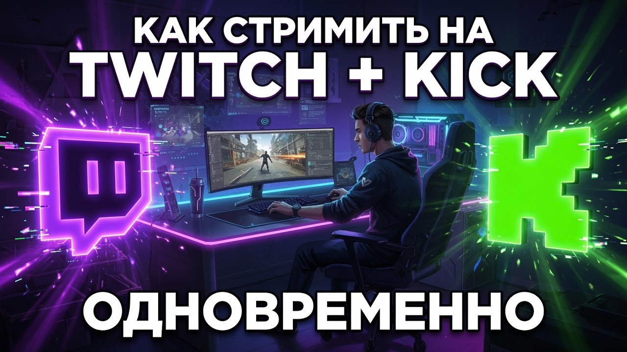 Как стримить на Twitch и Kick одновременно в OBS: Multiple RTMP плагин 2026