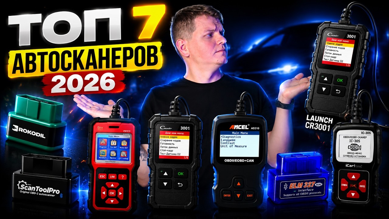 Лучшие Автосканеры 2026. ТОП-7 OBD2 сканеров для диагностики авто