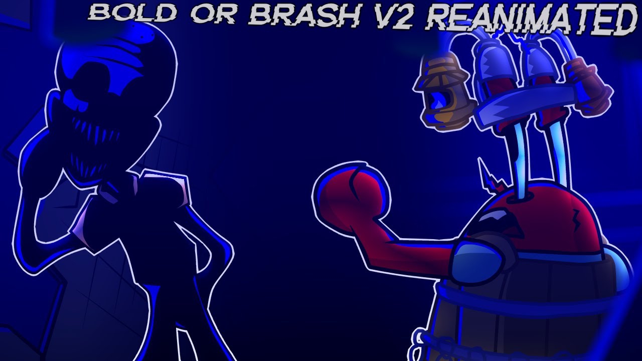 FNF Bold or Brash Reanimated (V2) — Сквидвард против Мистера Крабса! | Мод от @Dis_Pop10