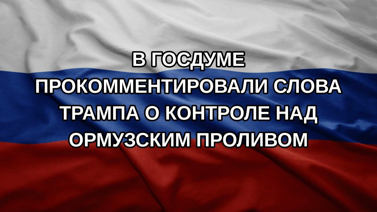 В Госдуме прокомментировали слова Трампа о контроле над Ормузским проливом