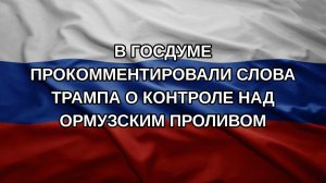 В Госдуме прокомментировали слова Трампа о контроле над Ормузским проливом