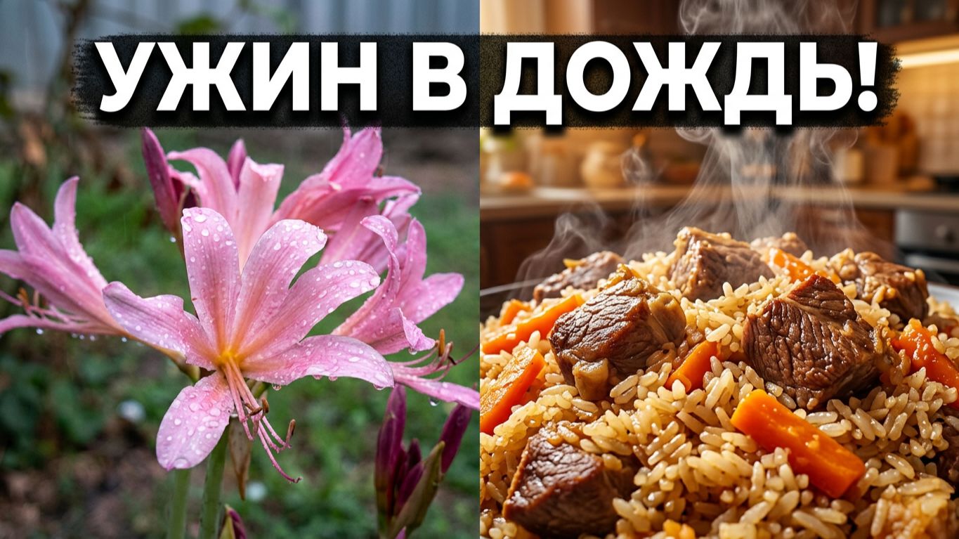 Наши будни: пошел дождь и плов на ужин