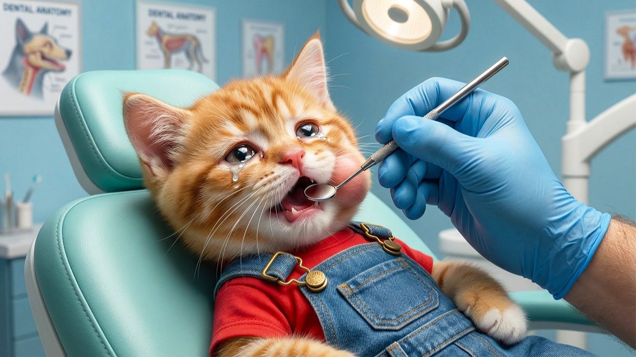 😱🐱 Полночная ошибка!Обжорство конфетами Рыжего котенка привело к болезненному уроку 🦷💔